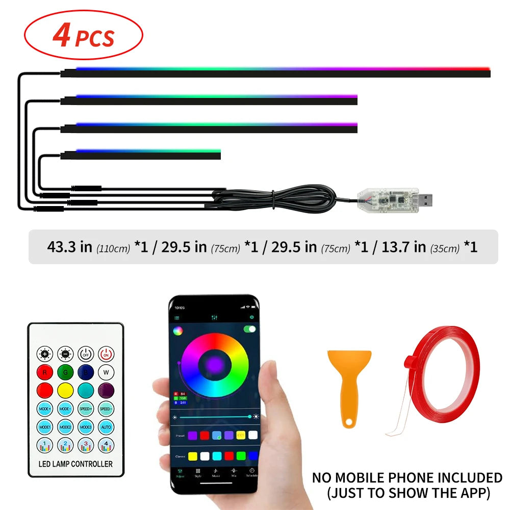 RGB Ambient LED Kit — Interior Car Lighting with Remote