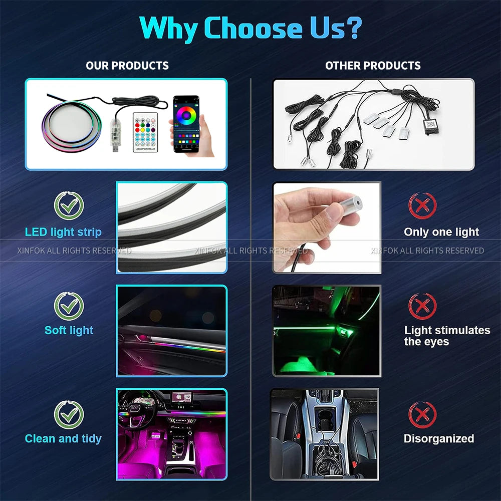 RGB Ambient LED Kit — Interior Car Lighting with Remote